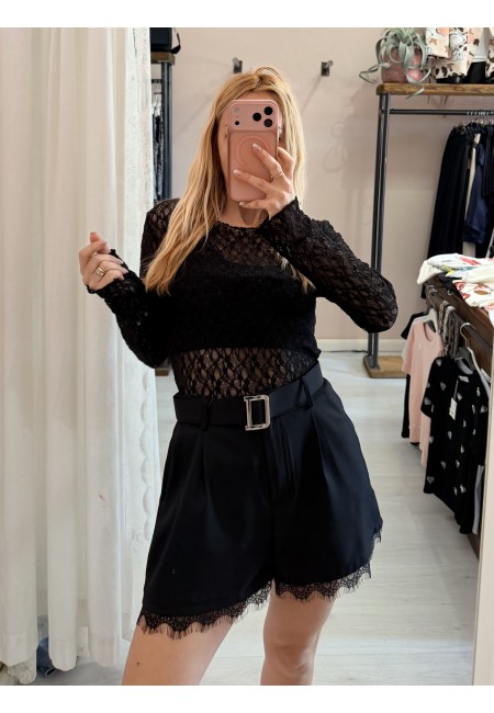 Pantaloncini VALERY con pizzo neri