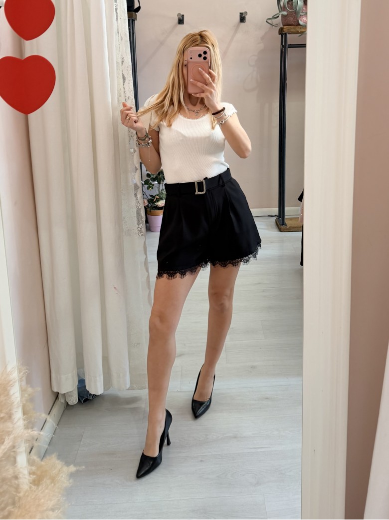 Pantaloncini VALERY con pizzo neri