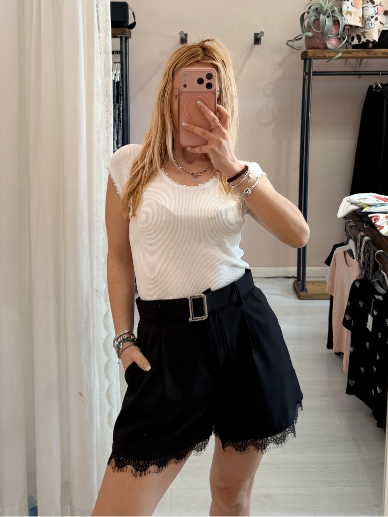 Pantaloncini VALERY con pizzo neri