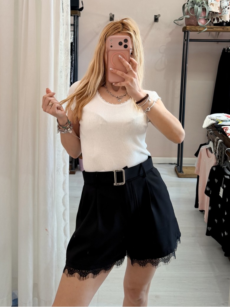 Pantaloncini VALERY con pizzo neri