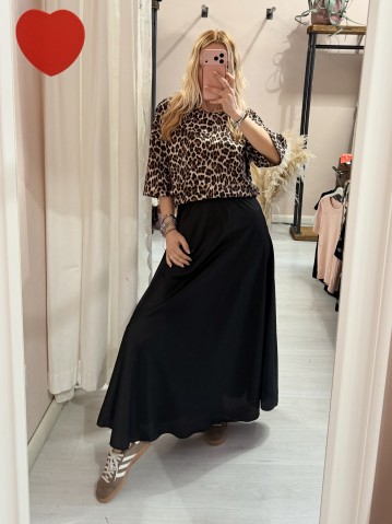 Gonna lunga in raso NERA 2