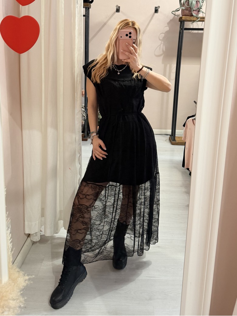 Vestito FIGO in pizzo nero