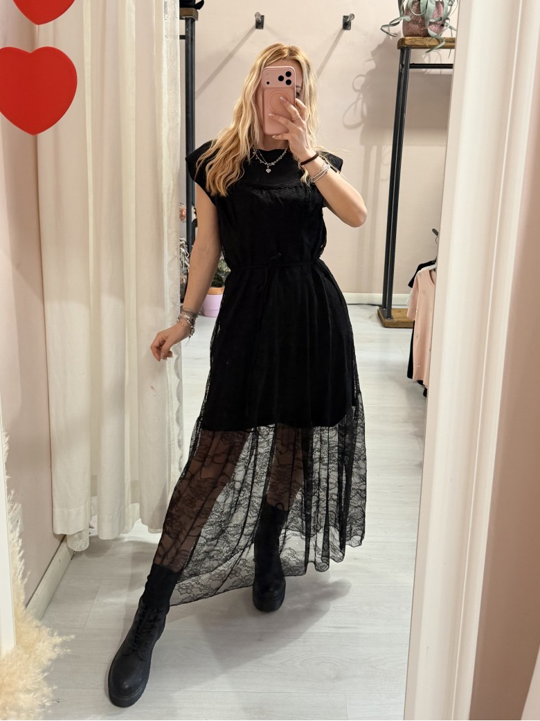 Vestito FIGO in pizzo nero
