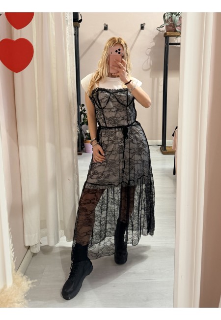 Vestito FIGO in pizzo bainco e nero