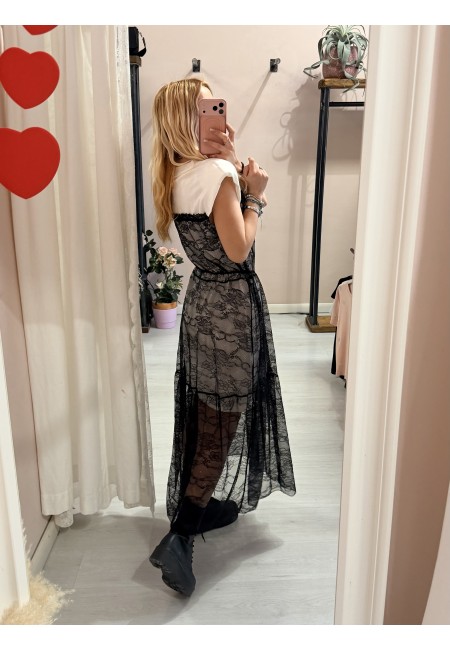 Vestito FIGO in pizzo bainco e nero