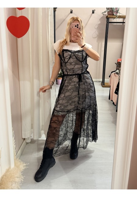 Vestito FIGO in pizzo bainco e nero