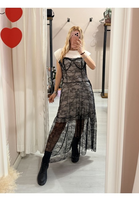 Vestito FIGO in pizzo bainco e nero