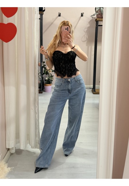 Corpetto in pizzo nero