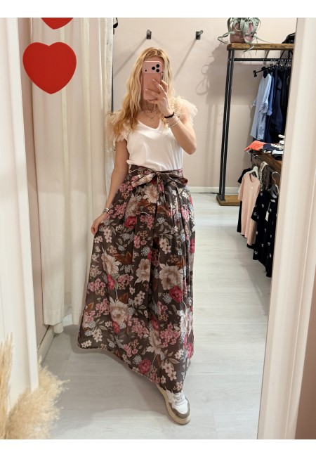 Gonna lunga FLOREALE marrone