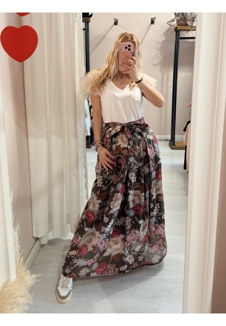 Gonna lunga FLOREALE marrone