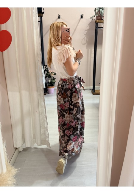 Gonna lunga FLOREALE marrone
