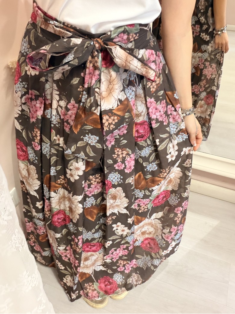 Gonna lunga FLOREALE marrone