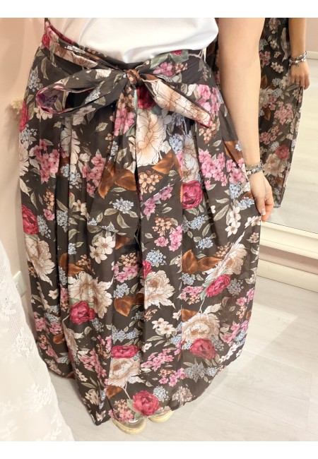 Gonna lunga FLOREALE marrone