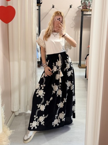 Gonna lunga RICAMI nera