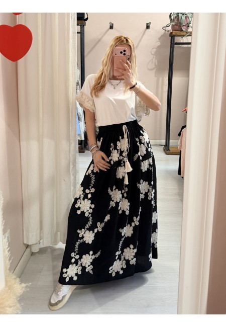 Gonna lunga RICAMI nera