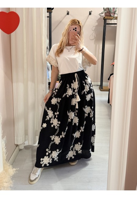 Gonna lunga RICAMI nera