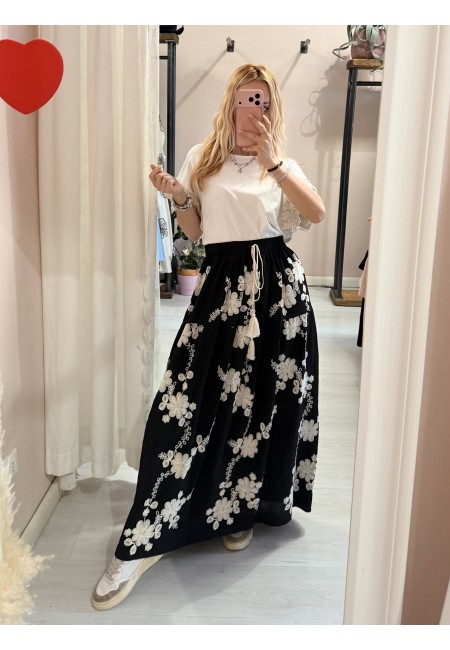 Gonna lunga RICAMI nera