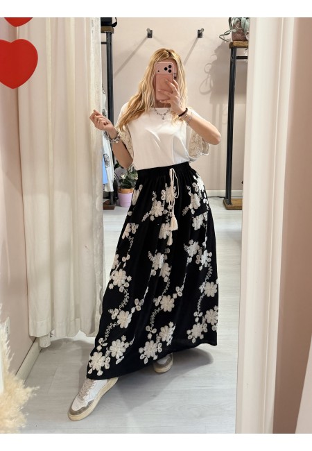 Gonna lunga RICAMI nera