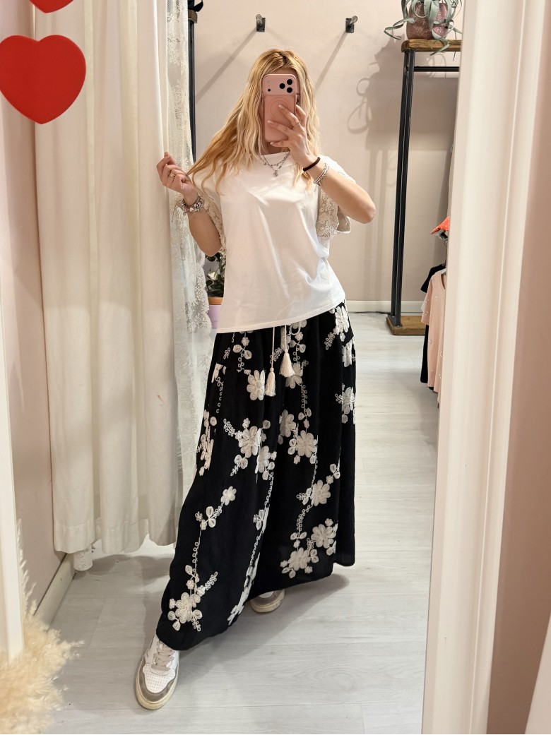 Gonna lunga RICAMI nera