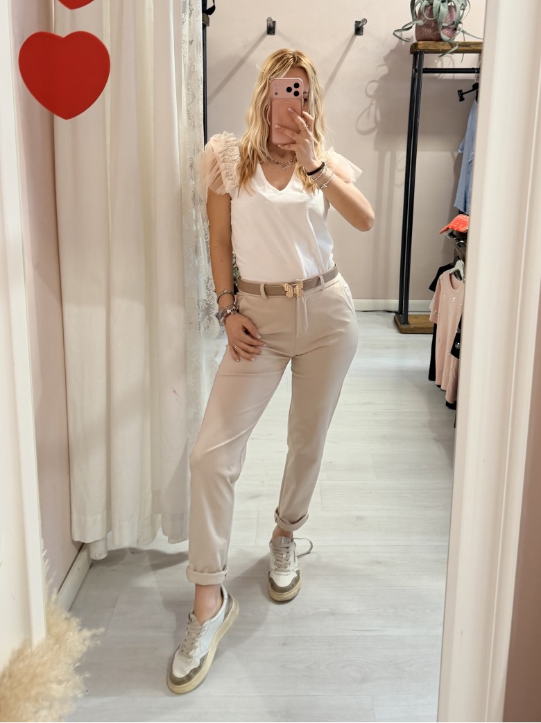 Maglia LUNA tulle scollo a v