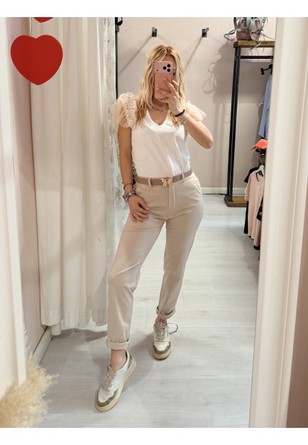 Maglia LUNA tulle scollo a v