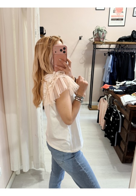 Maglia LUNA tulle scollo a v