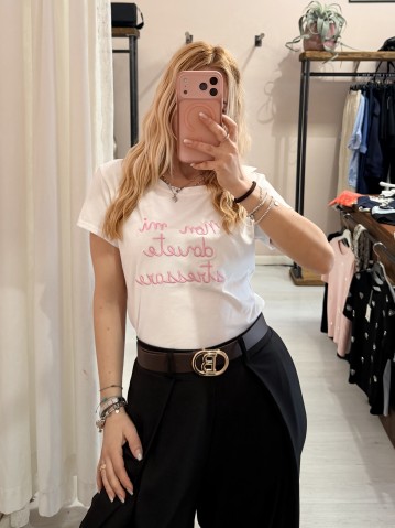 Maglia t shirt non mi dovete stressare rosa 2
