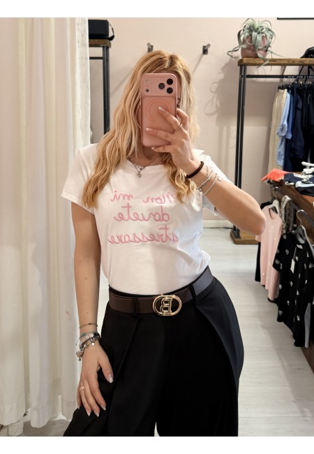 Maglia t shirt non mi dovete stressare rosa