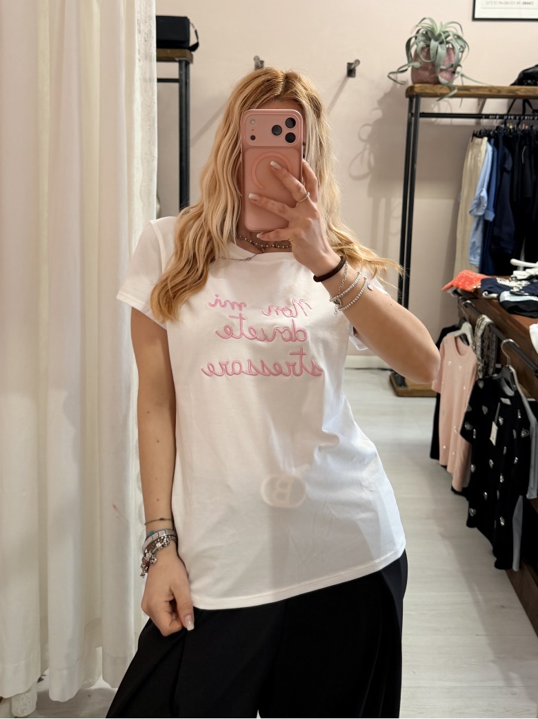 Maglia t shirt non mi dovete stressare rosa