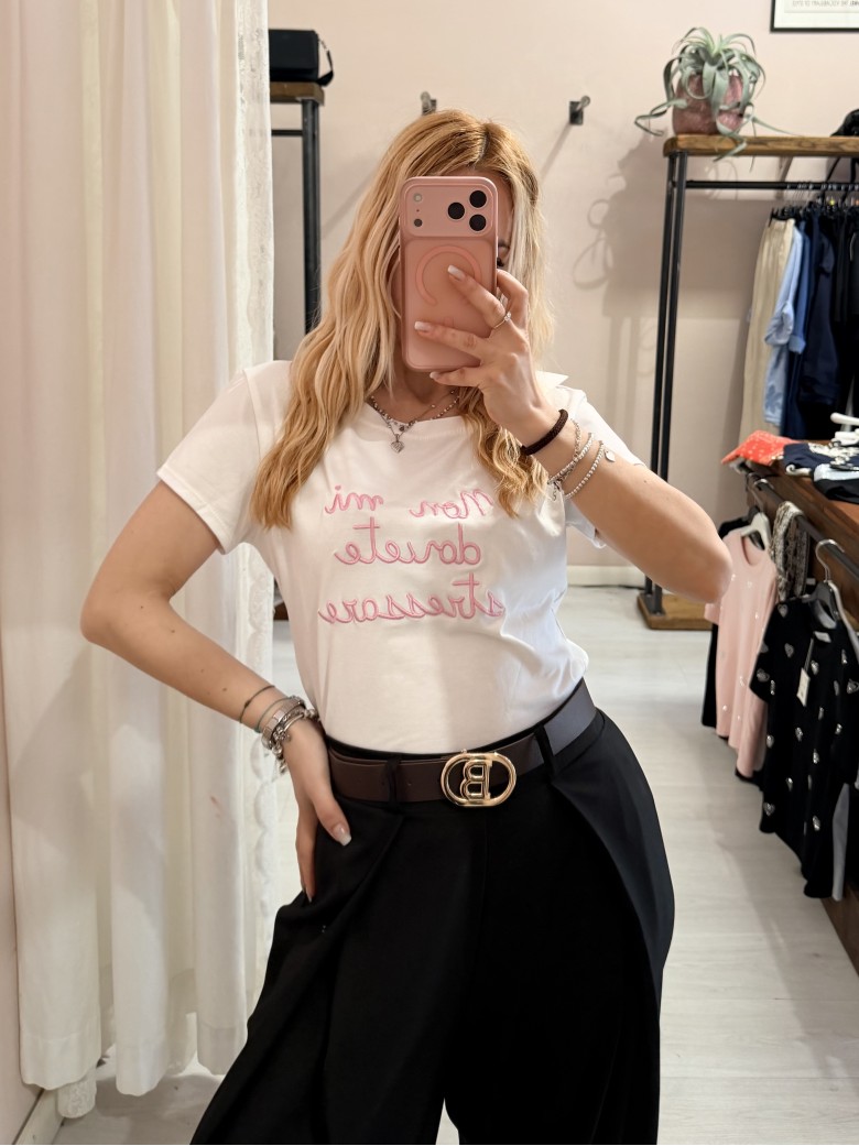 Maglia t shirt non mi dovete stressare rosa