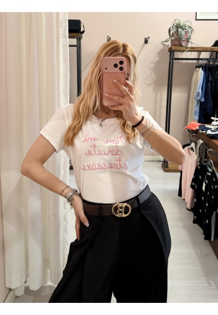 Maglia t shirt non mi dovete stressare rosa