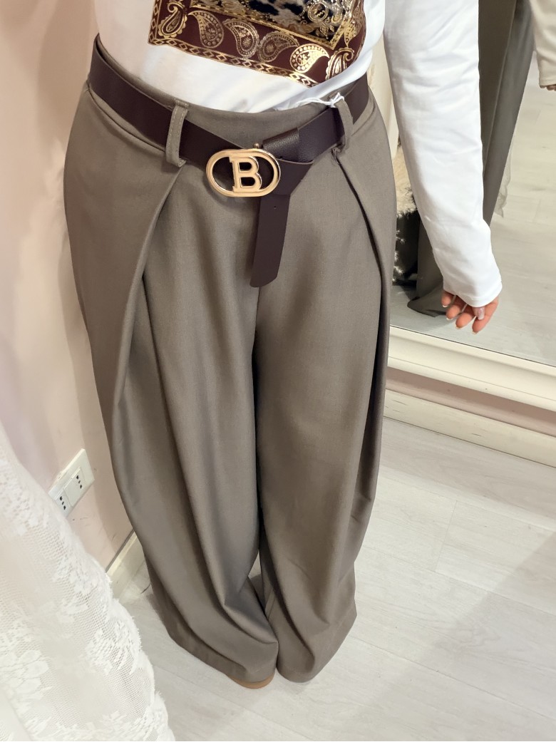 Pantaloni BEA larghi taupe