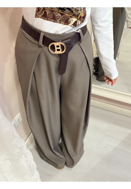 Pantaloni BEA larghi taupe