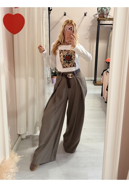 Pantaloni BEA larghi taupe
