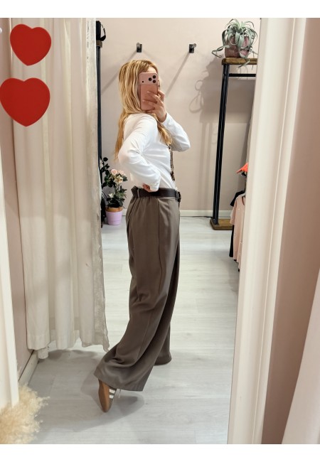 Pantaloni BEA larghi taupe