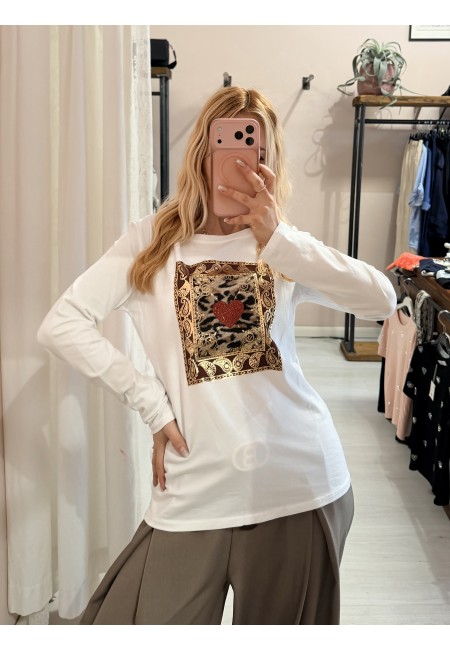 Maglia stampa Animalier BIANCA