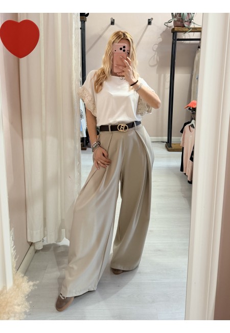 Pantaloni BEA larghi beige