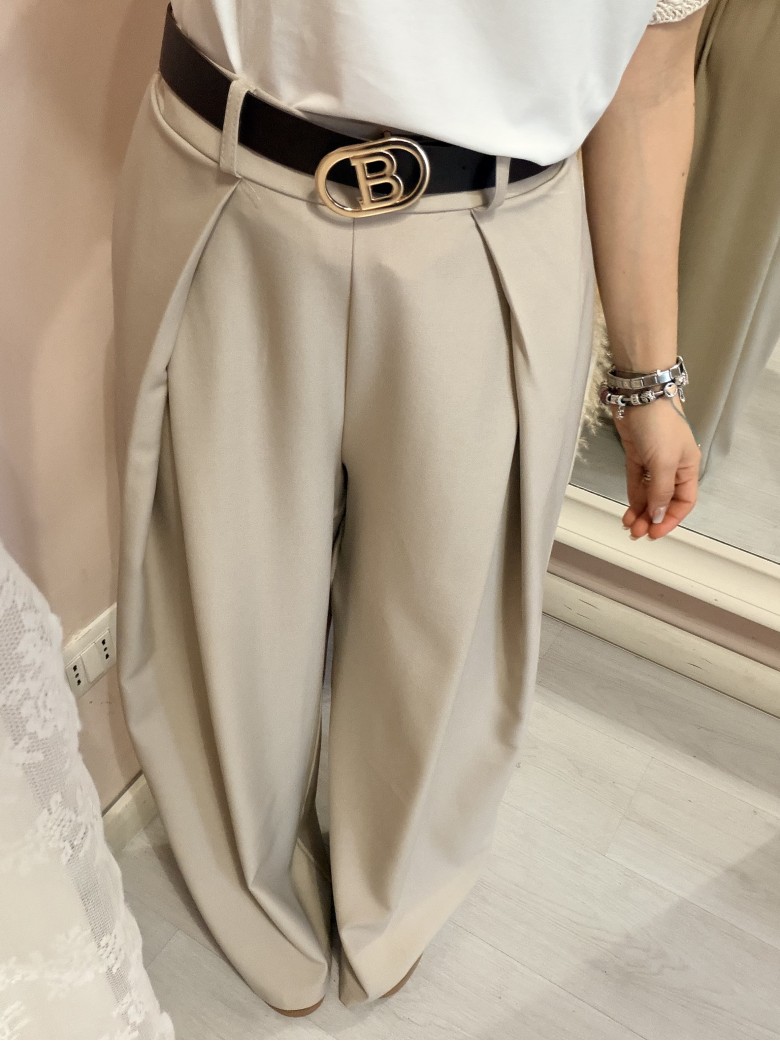 Pantaloni BEA larghi beige