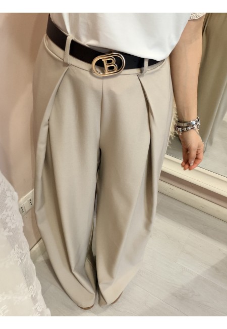 Pantaloni BEA larghi beige
