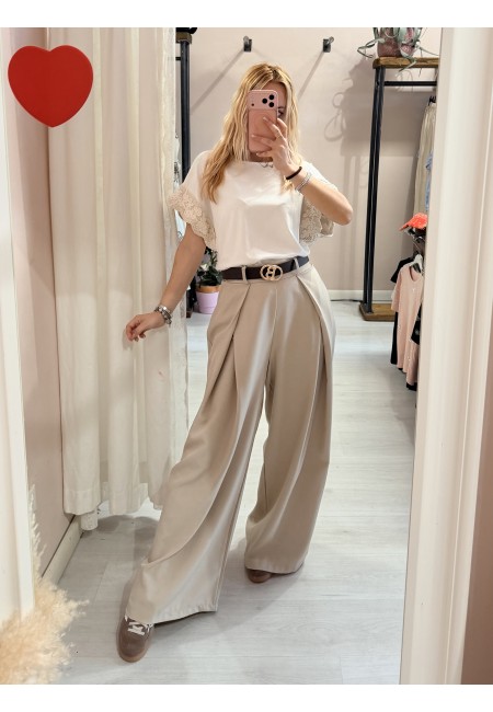 Pantaloni BEA larghi beige