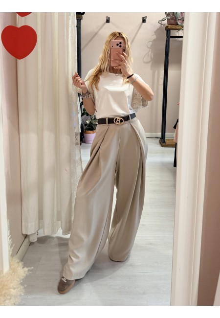 Pantaloni BEA larghi beige