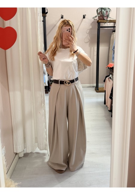 Pantaloni BEA larghi beige