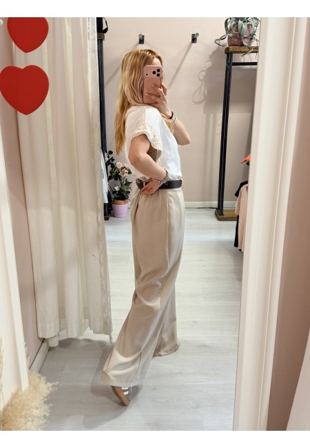 Pantaloni BEA larghi beige