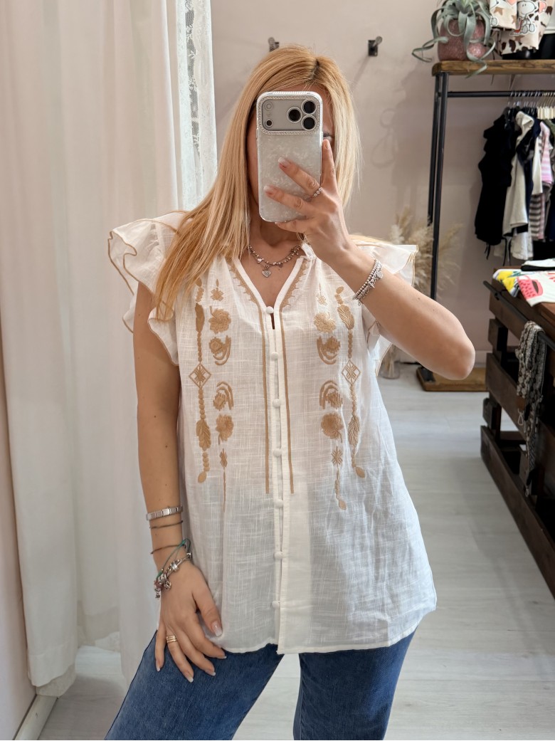 Maglia atena bianca e biscotto