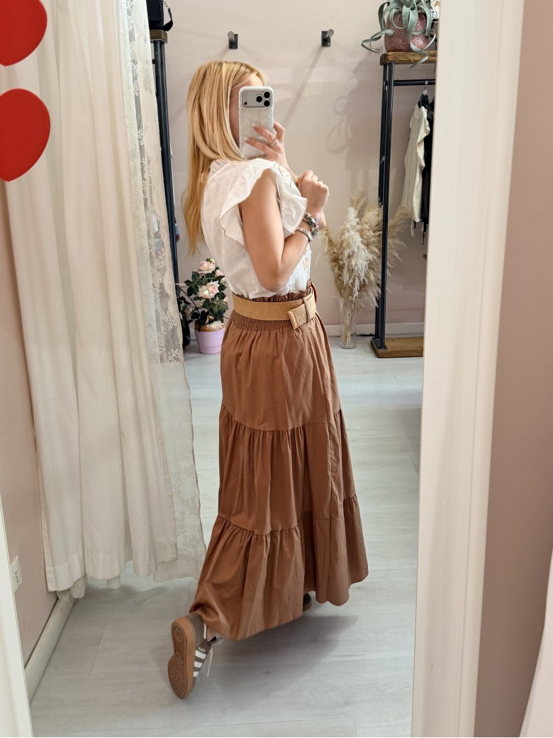 Gonna lunga biscotto in cotone