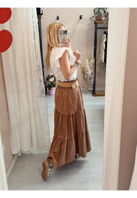 Gonna lunga biscotto in cotone