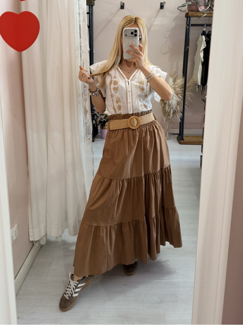 Gonna lunga biscotto in cotone