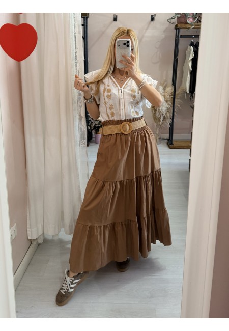 Gonna lunga biscotto in cotone