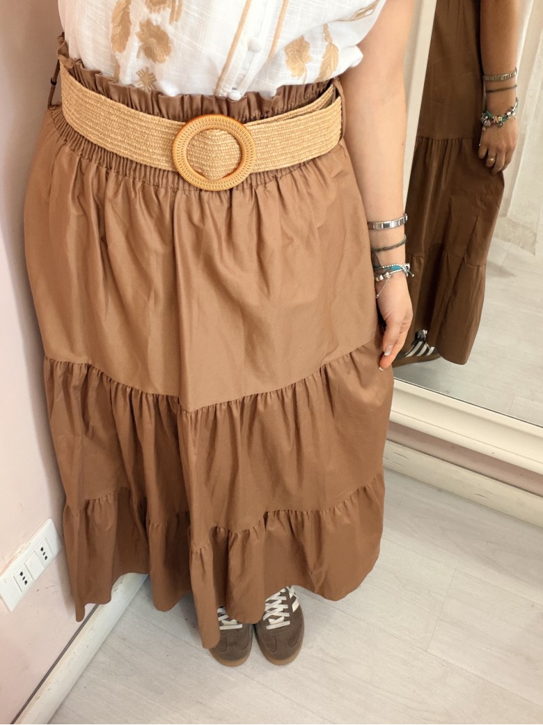 Gonna lunga biscotto in cotone