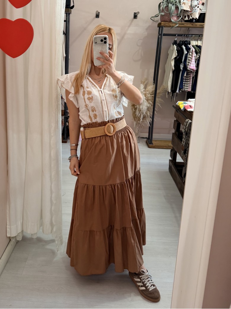 Gonna lunga biscotto in cotone